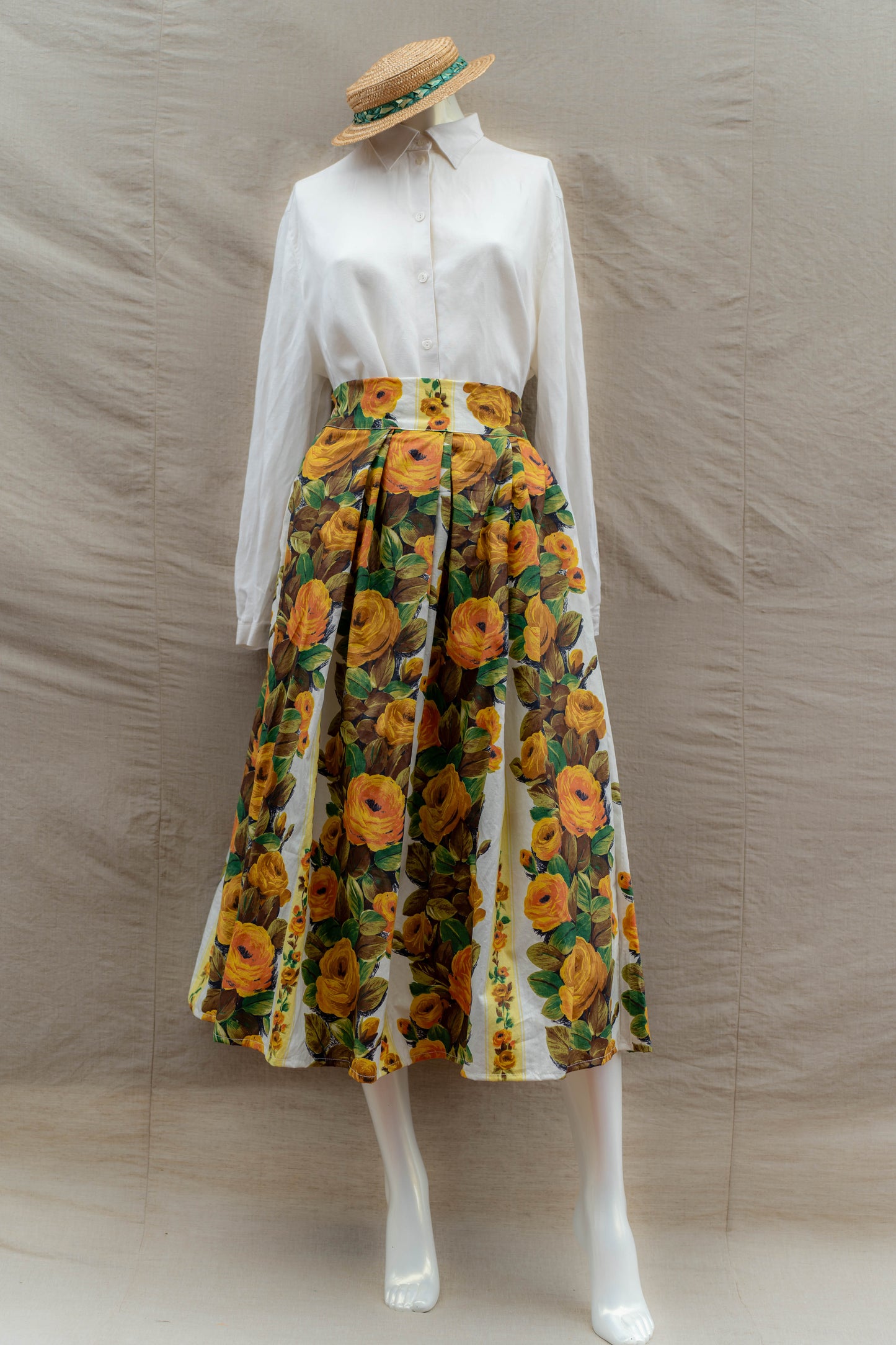 The Monet Garden Jacquard Skirt | Pleated Floral Midi