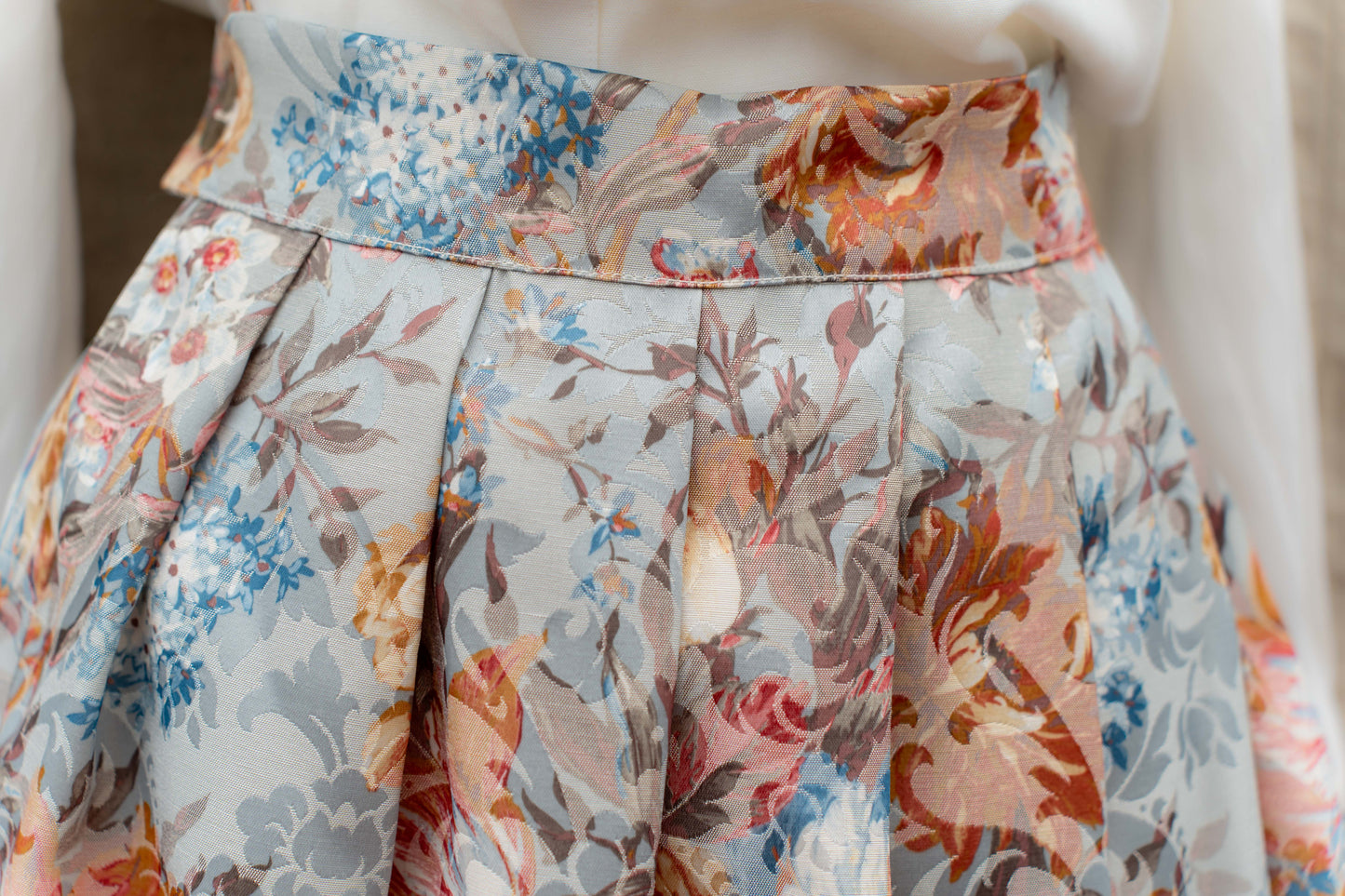 The "Baroque Bloom" Midi Skirt