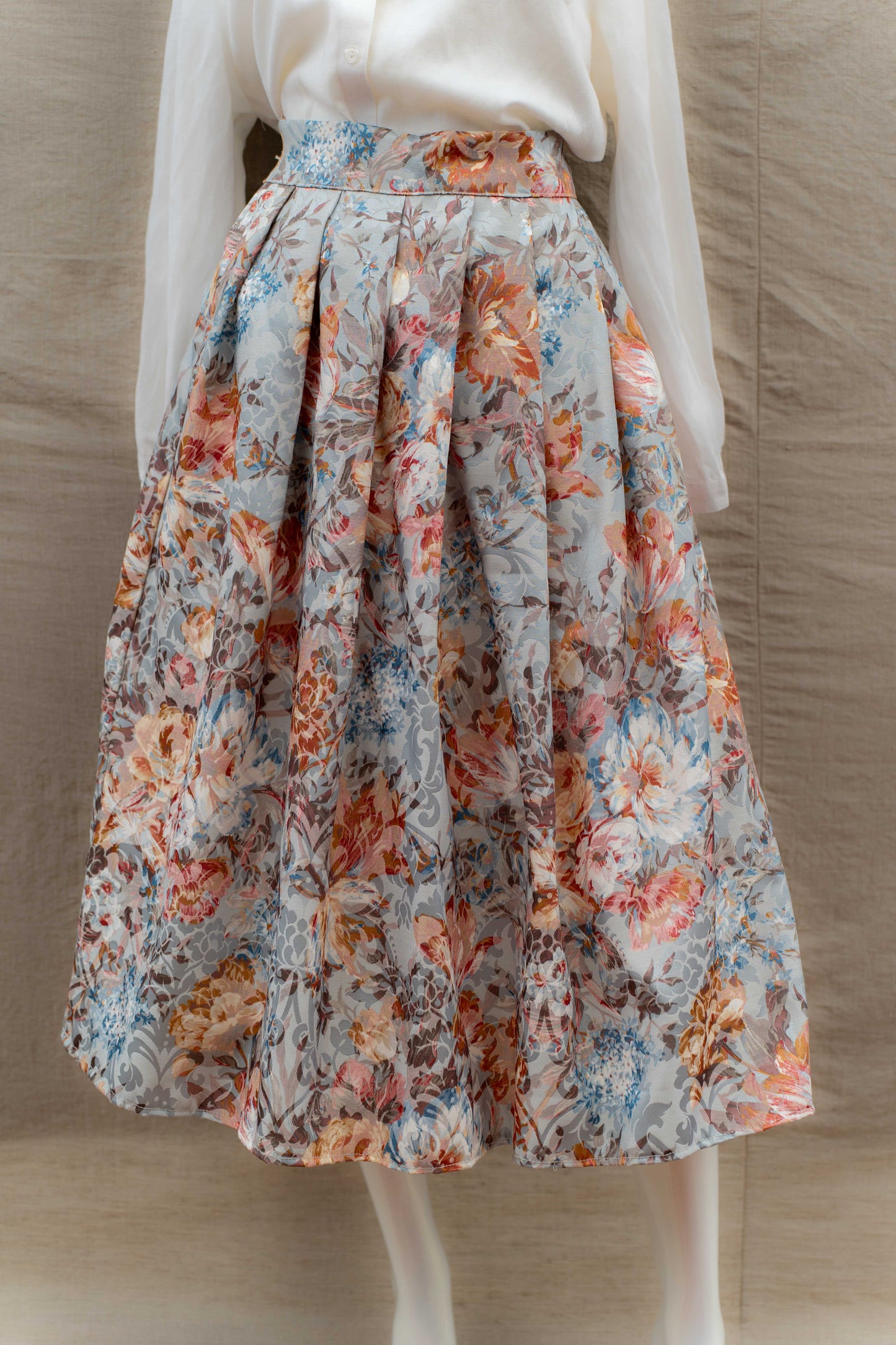 The "Baroque Bloom" Midi Skirt
