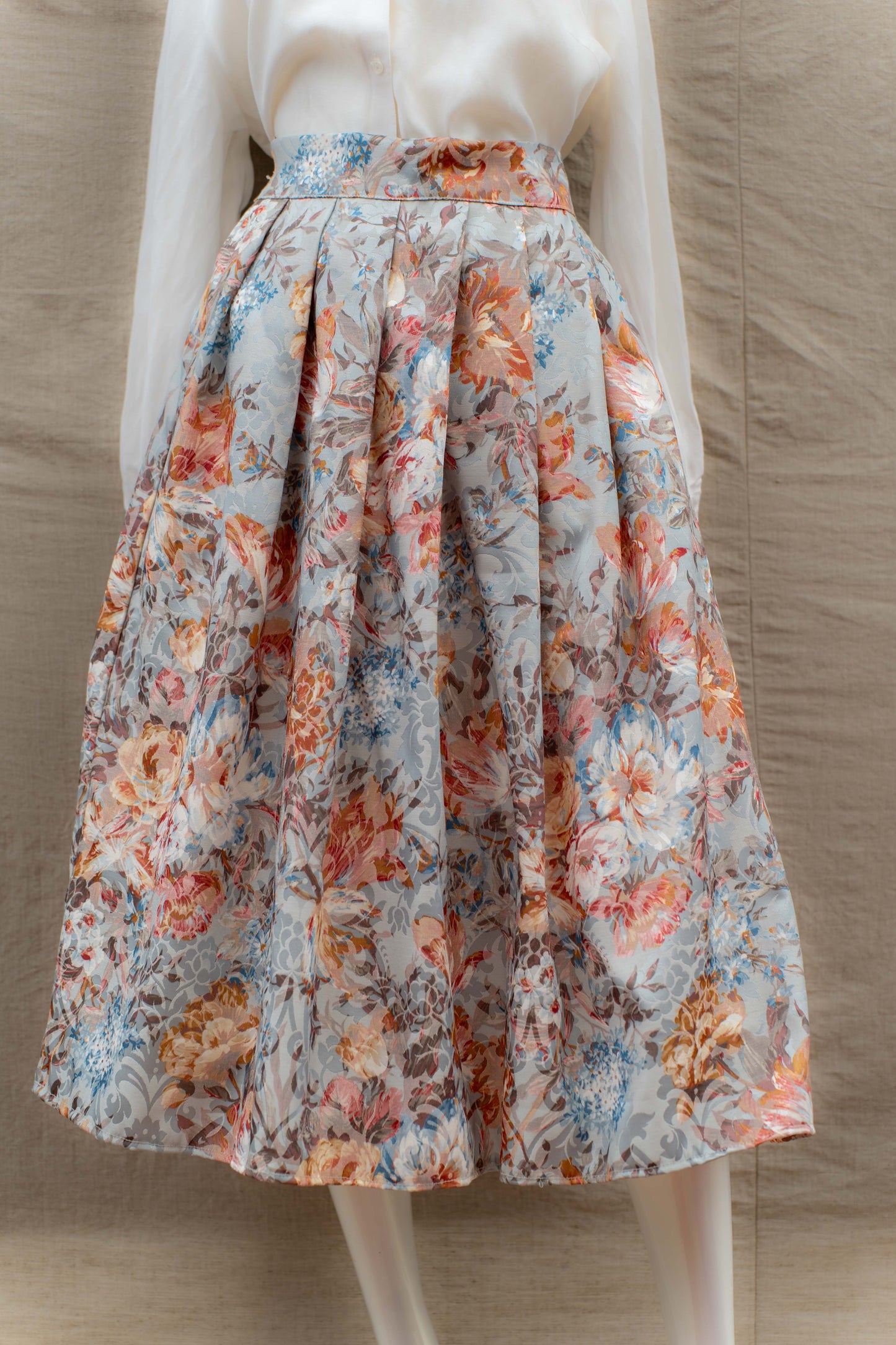 The "Baroque Bloom" Midi Skirt