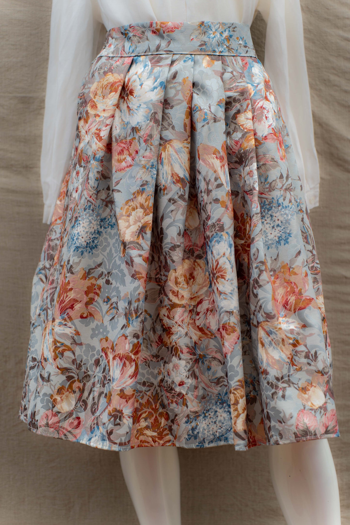The "Baroque Bloom" Midi Skirt
