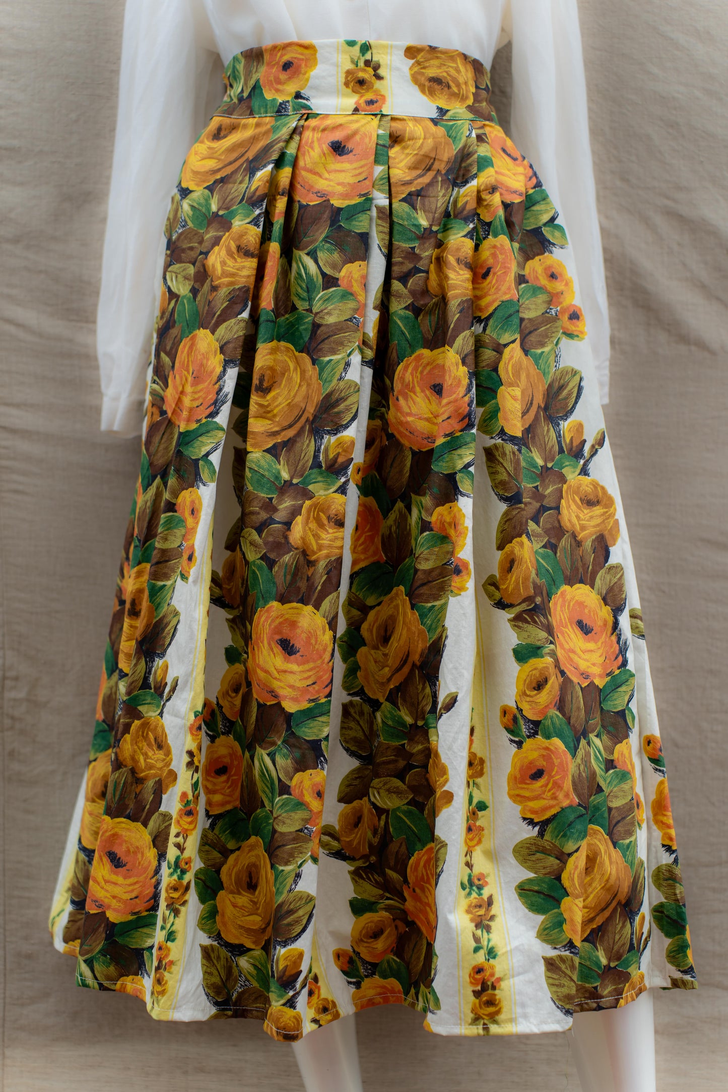 The Monet Garden Jacquard Skirt | Pleated Floral Midi